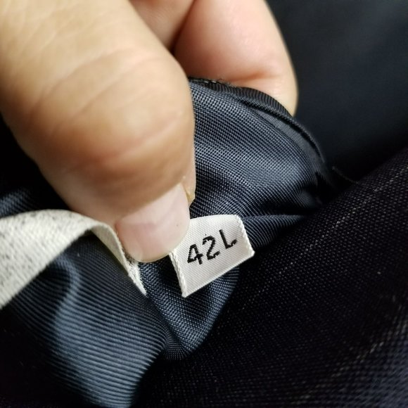 Christian Dior Jacket Mens 42L Blue Stripe Wool Long Sleeve 2 Button Blazer Suit - Picture 14 of 16